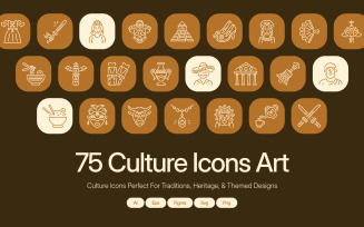 Modern Culture Icon Art Set