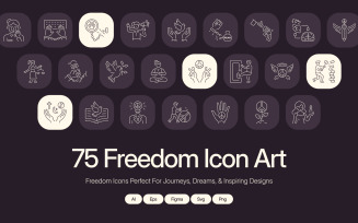 Modern Freedom Icon Art Set