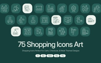 Modern Shopping Icon Art Set
