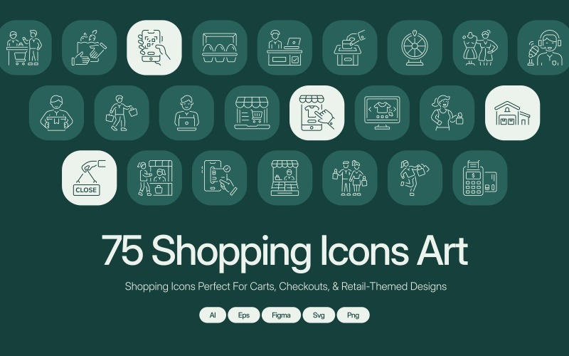 Modern Shopping Icon Art Set Icon Set