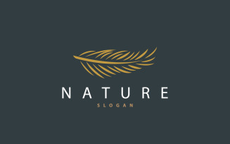 Palm Leaf Logo Design Vector Simple V15