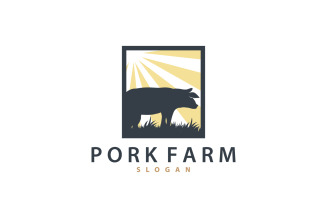 Pig Logo Livestock Cattle Vector V8