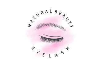 Simple Eyelash Logo Minimalist Design V9