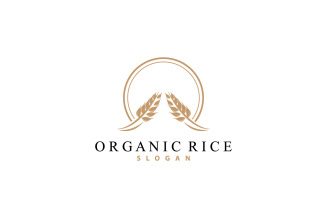 Wheat Rice Logo Simple Design V5