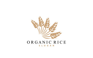 Wheat Rice Logo Simple Design V6
