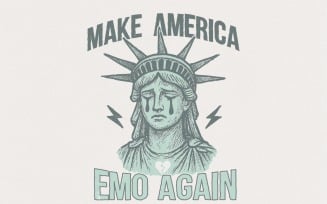Make America Emo Again PNG, Sad Statue of Liberty Design, Digital Download, Emo Aesthetic Art,