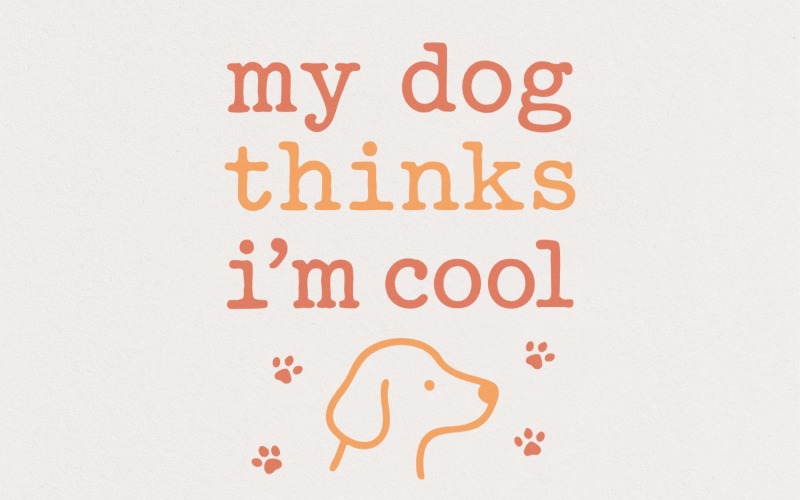 My Dog Thinks I'm Cool PNG, Funny Dog Lover Digital Shirt, Pet Owner Gift Idea, Cute Puppy T-Shirt Illustration