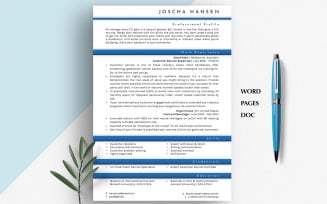 Customer Service Resume Template – ATS Friendly Call Center Resume, Customer Support CV,