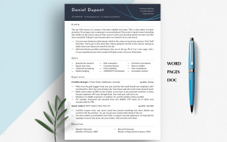 FINANCIAL RESUME TEMPLATE | Finance Manager CV | Word, Pages & Google Docs