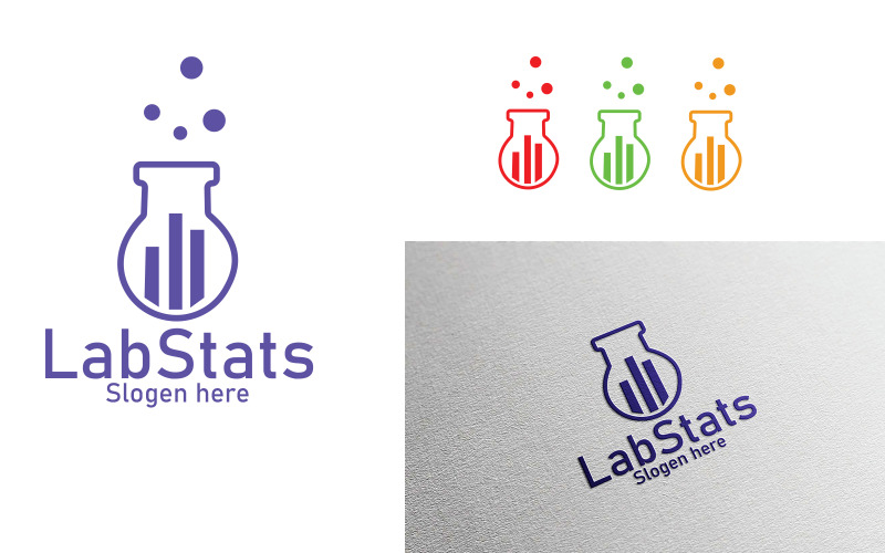 Lab stats logo design template for science research Logo Template