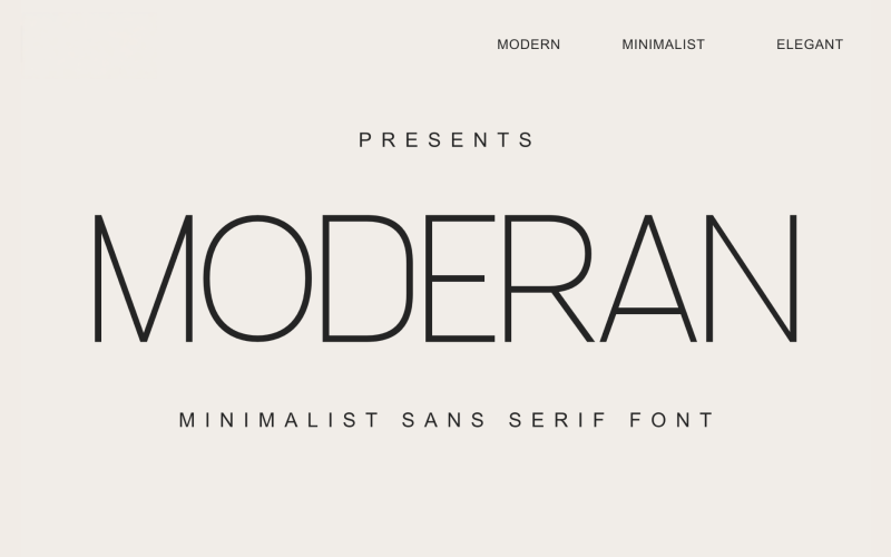 Moderan Minimalist Sans Serif Font