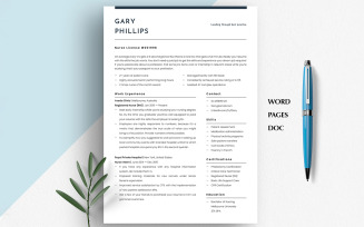 Modern RN Resume Word | Pages | Google Docs | CNA Resume | New Grad Nurse Resume | Doctor CV