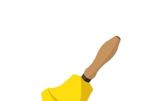 Golden School Bell Flat Vector Icon for Education Websites