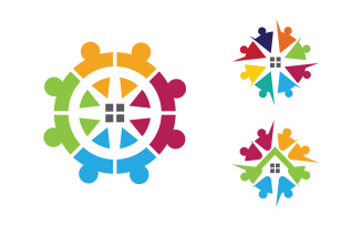 Adoption care community network and social logo design v3.18