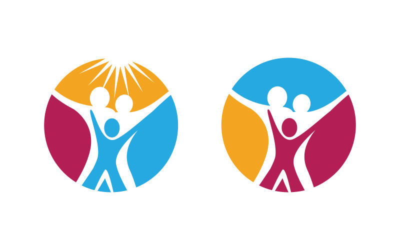 Adoption care community network and social logo design v3.19 Logo Template