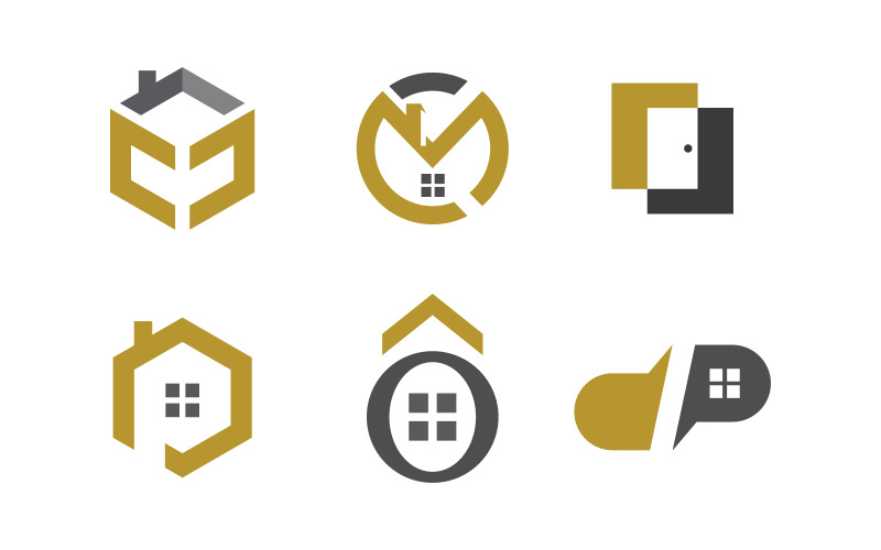 Home industrial Property concept icon logo illustration v3.27 Logo Template