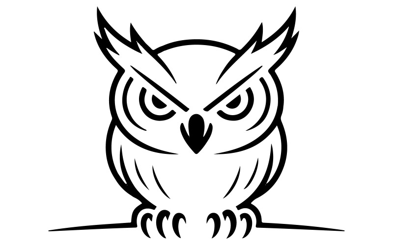 A logo illustration featuring a stylized owl Illustration