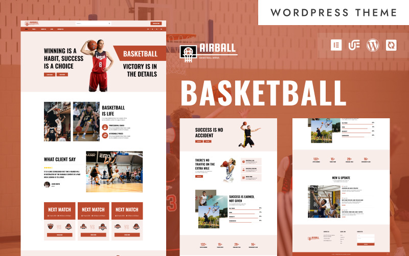 Airball - Basketball Tournament & Academy WordPress Elementor Theme WordPress Theme