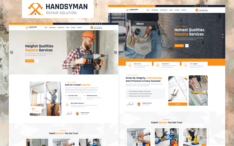 Handsyman - HTML Template for Handyman, Maintenance and Home Repair Services Website Template