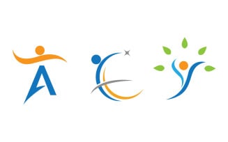 Healthy life Human character logo sign illustration v3.11