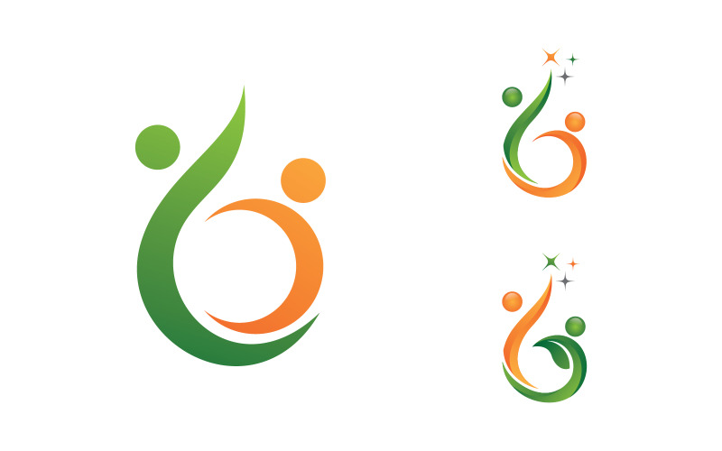 Healthy life Human character logo sign illustration v3.14 Logo Template