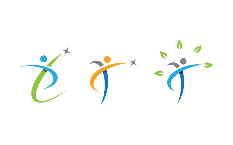 Healthy life Human character logo sign illustration v3.15 Logo Template