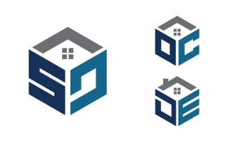 Home industrial Property concept icon logo illustration v3.39
