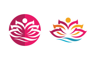 Logo Lotus flower Beauty Salon Cosmetic skincare vector icon v3.1