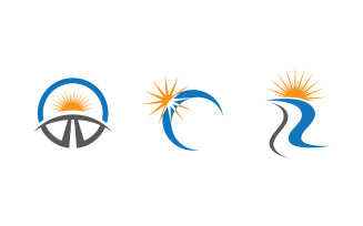 Sun farm logo Vector icon design illustration Template v3.2