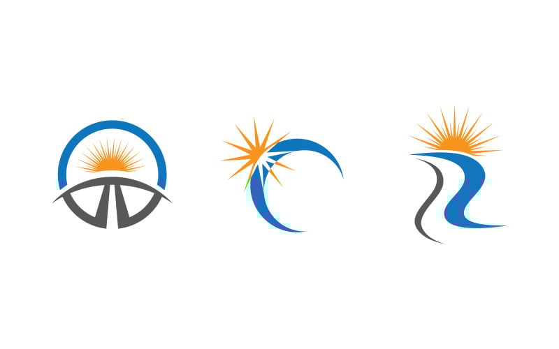 Sun farm logo Vector icon design illustration Template v3.2 Logo Template