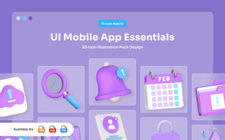 Essential 3D Icons for Mobile UI Design