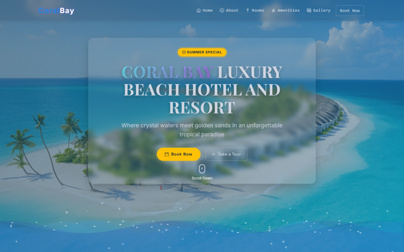 Coral Bay - Luxury Beach Hotel And Resort Landing Page Landing Page Template