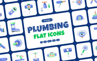 Modern Plumbing Icon Art Set