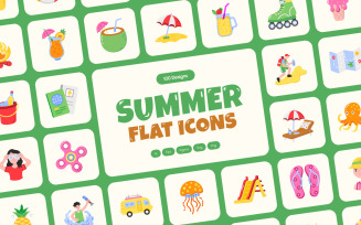 Modern Summer Icon Art Set
