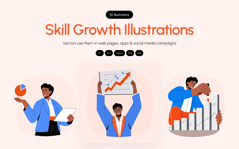 Skill Growth Illustration Art Set