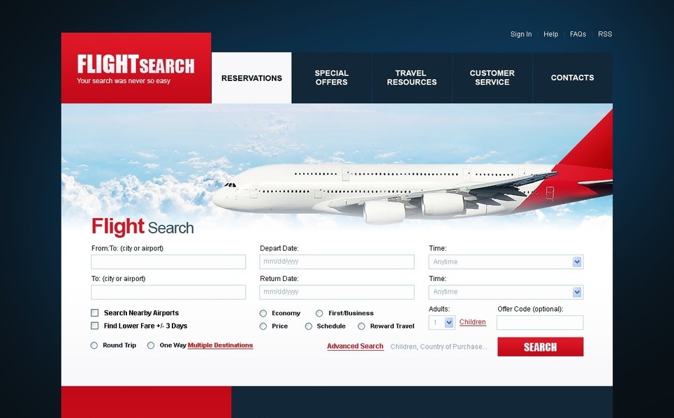 Airline Tickets PSD Template #54086