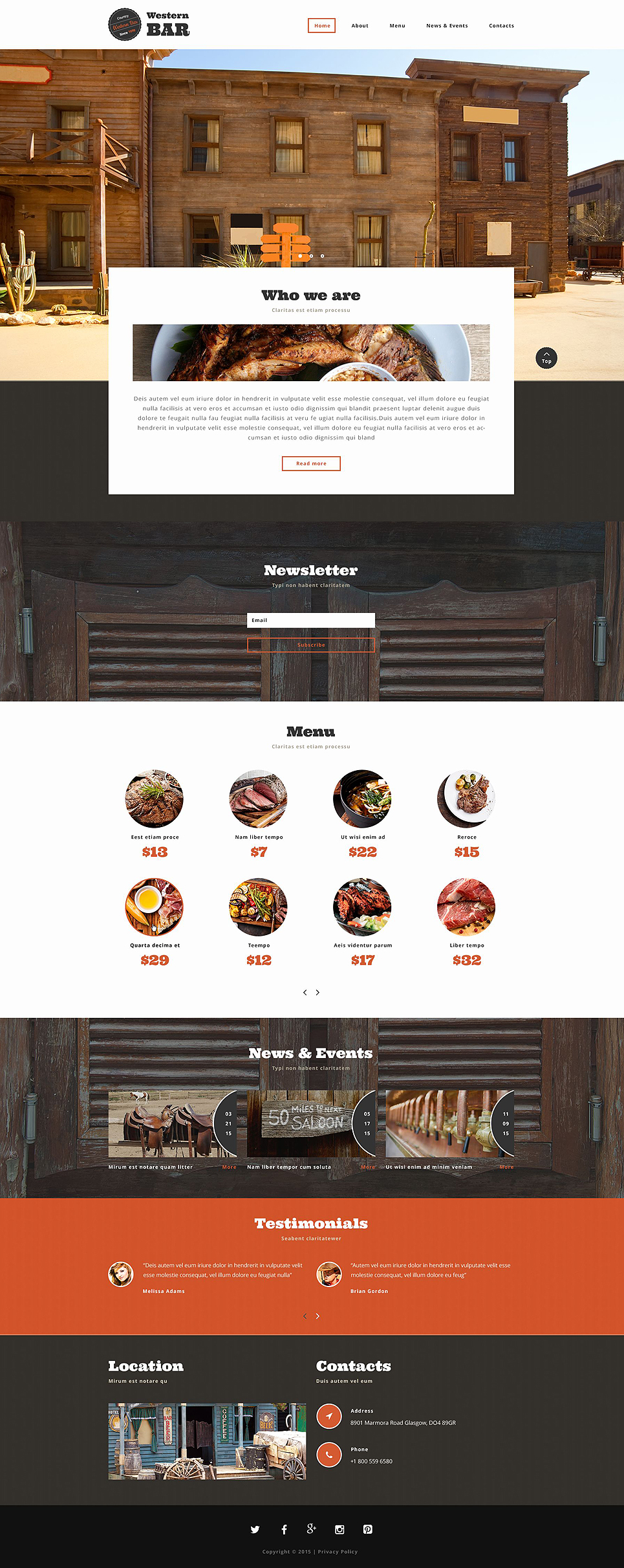 Cafe and Restaurant Responsive Website Template New Screenshots BIG