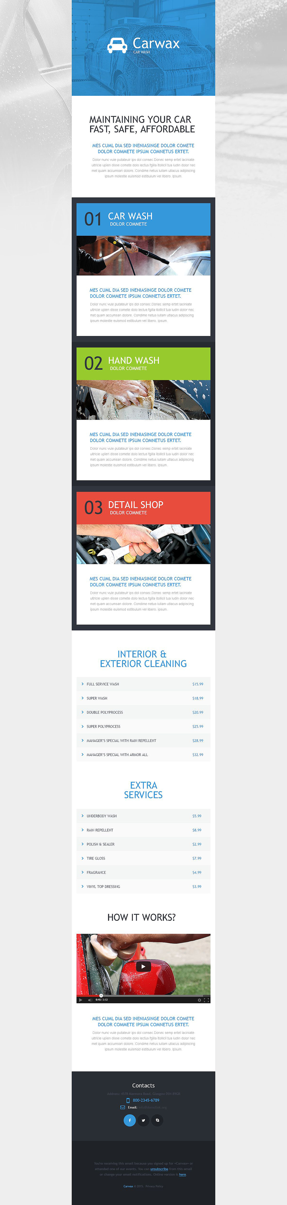 Car Wash Responsive Newsletter Template New Screenshots BIG