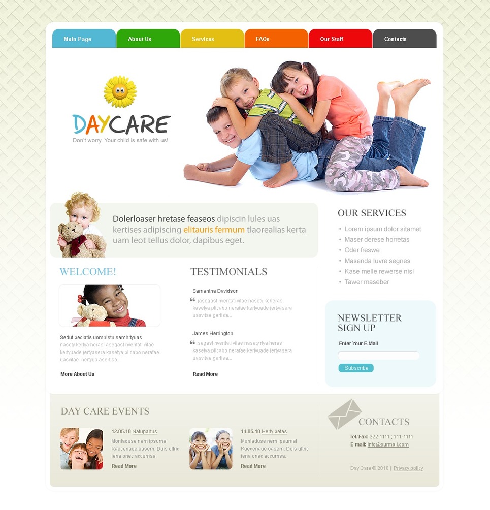 Day Care PSD Template New Screenshots BIG