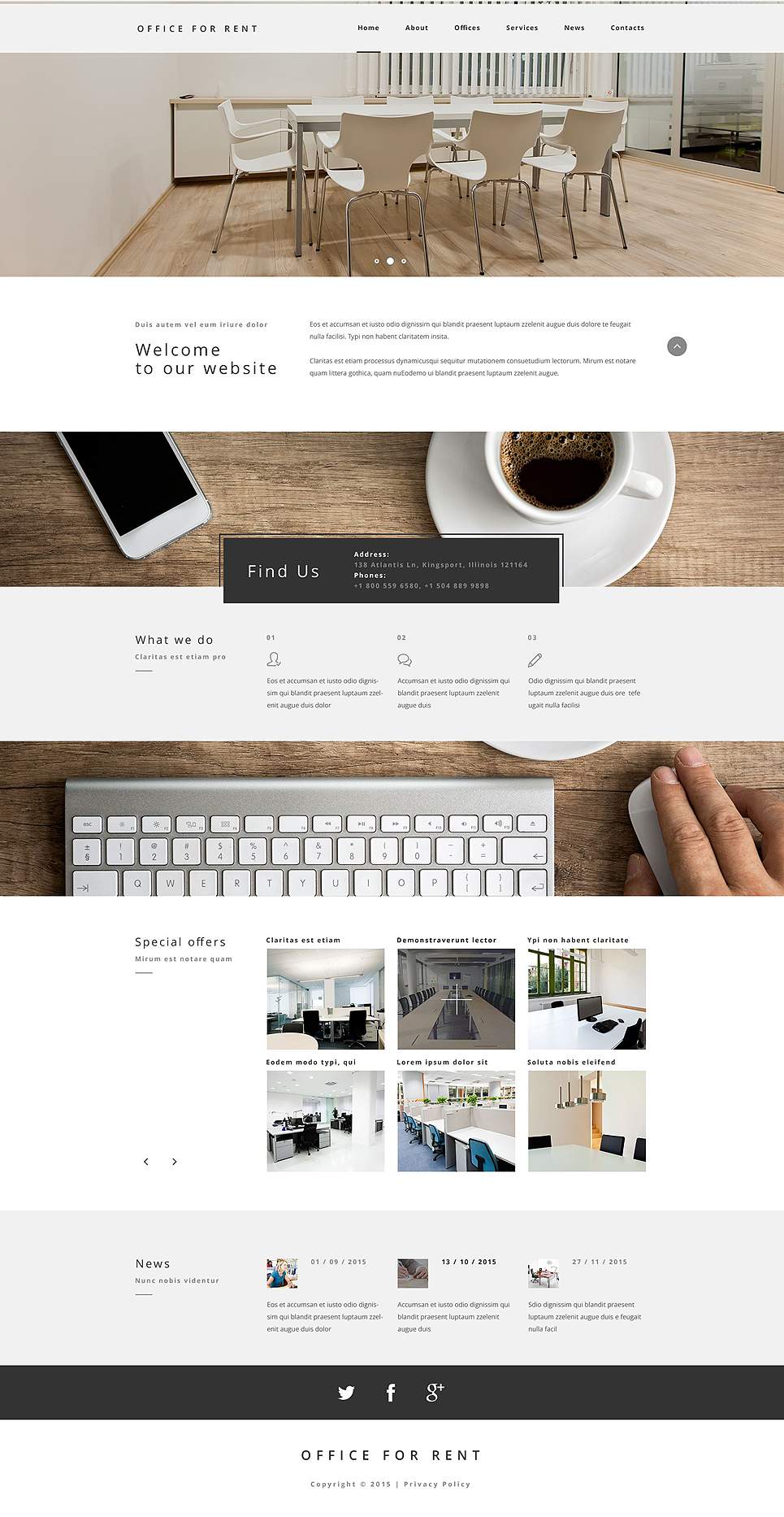 Office for Rent Website Template New Screenshots BIG