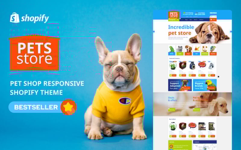 "Pet Shop Responsive" Responsive Shopify Thema №54004