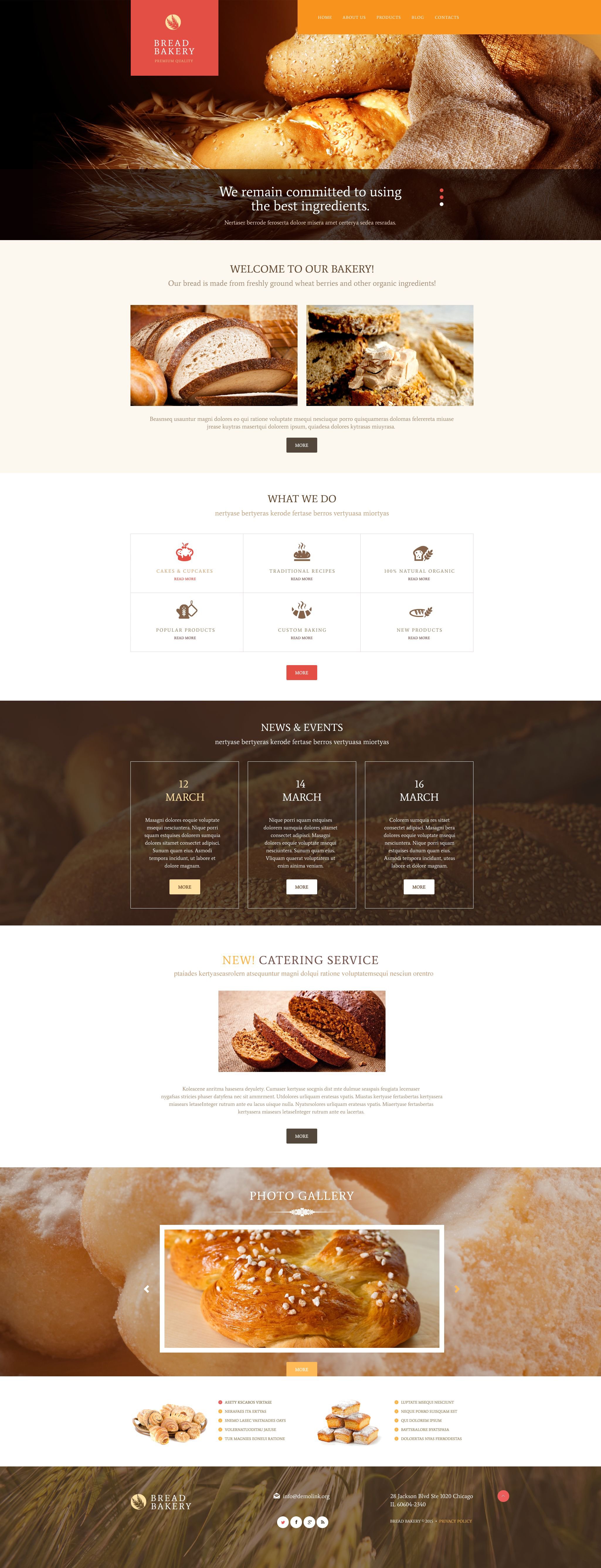 Responsivt Pastries WordPress-tema #54000