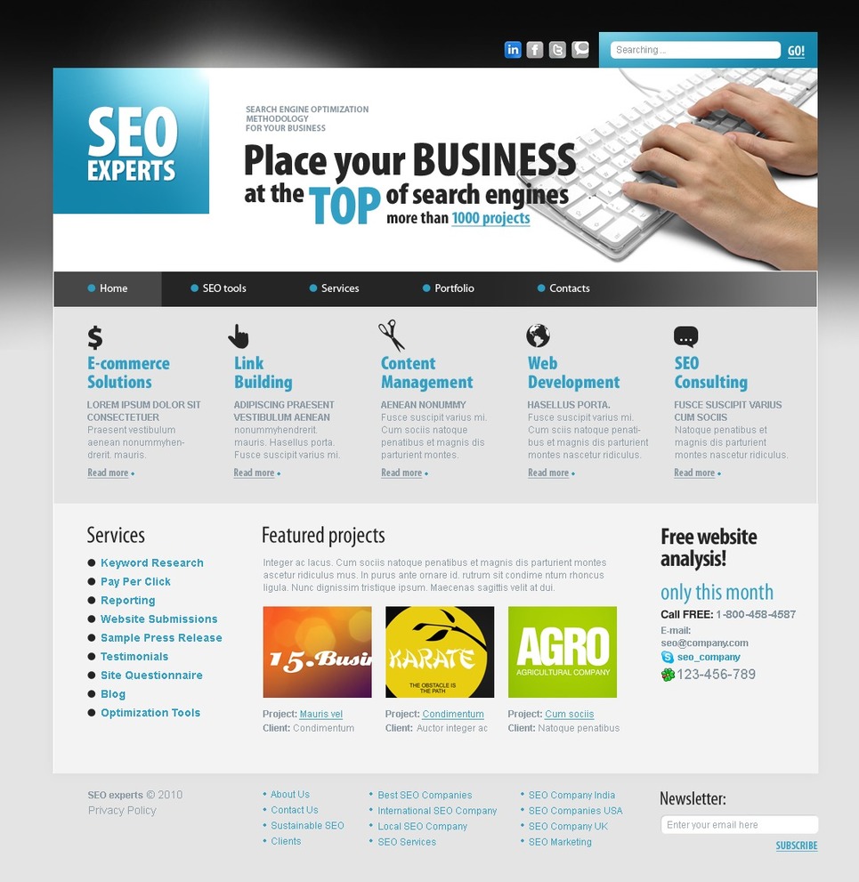 SEO Website PSD Template New Screenshots BIG