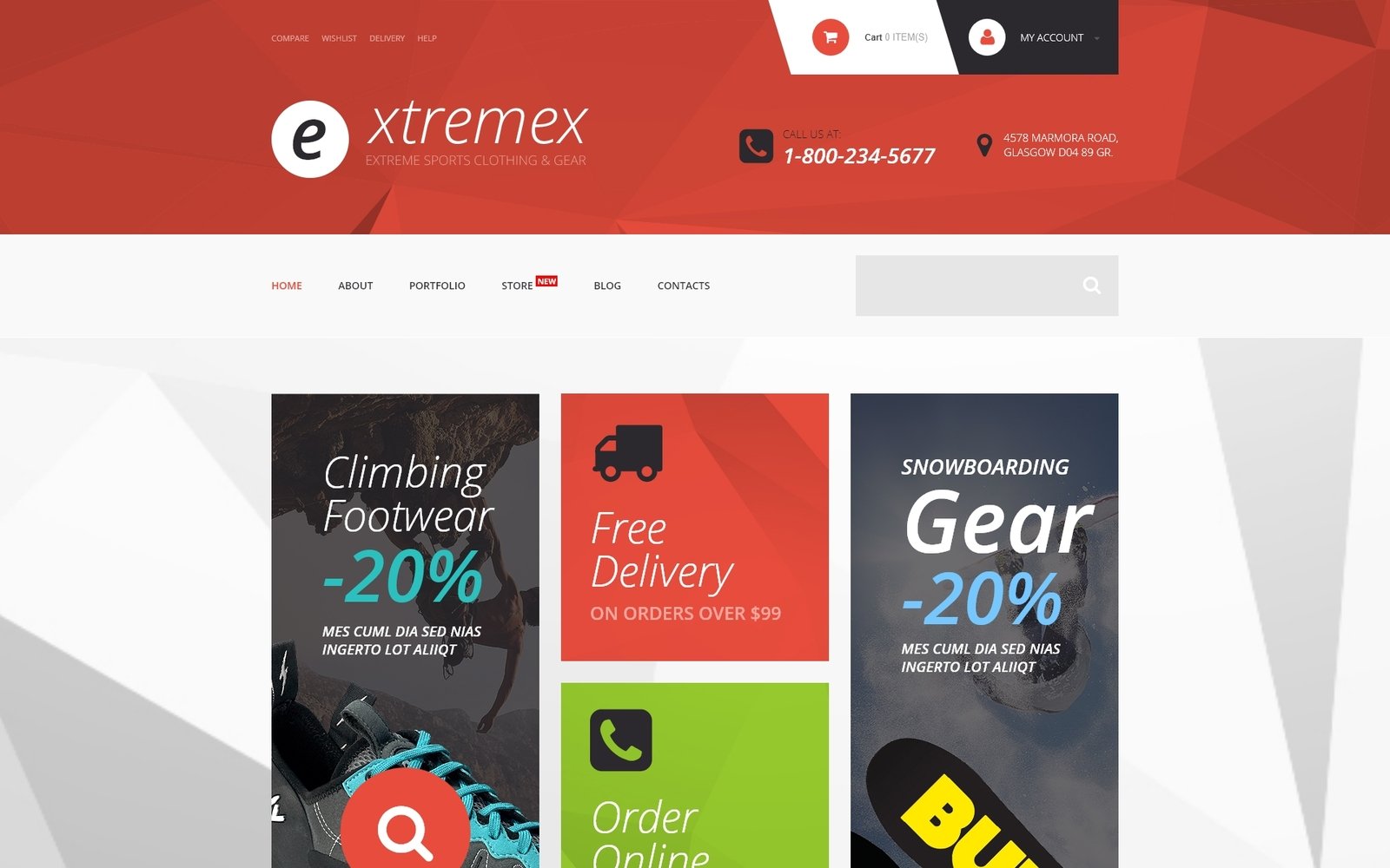 Tema WooCommerce "Extremex" #54052