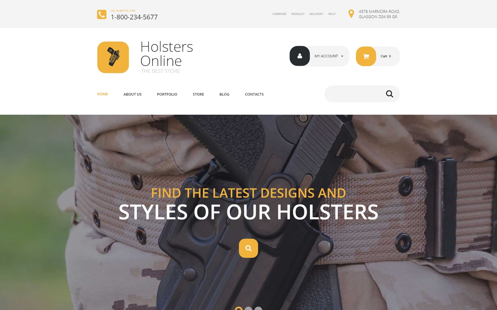 Tema WooCommerce "Holsters Online Store" #54049