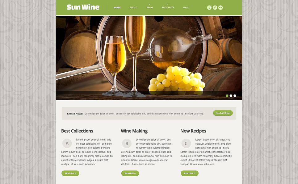 Wine Responsive Website Template #54014