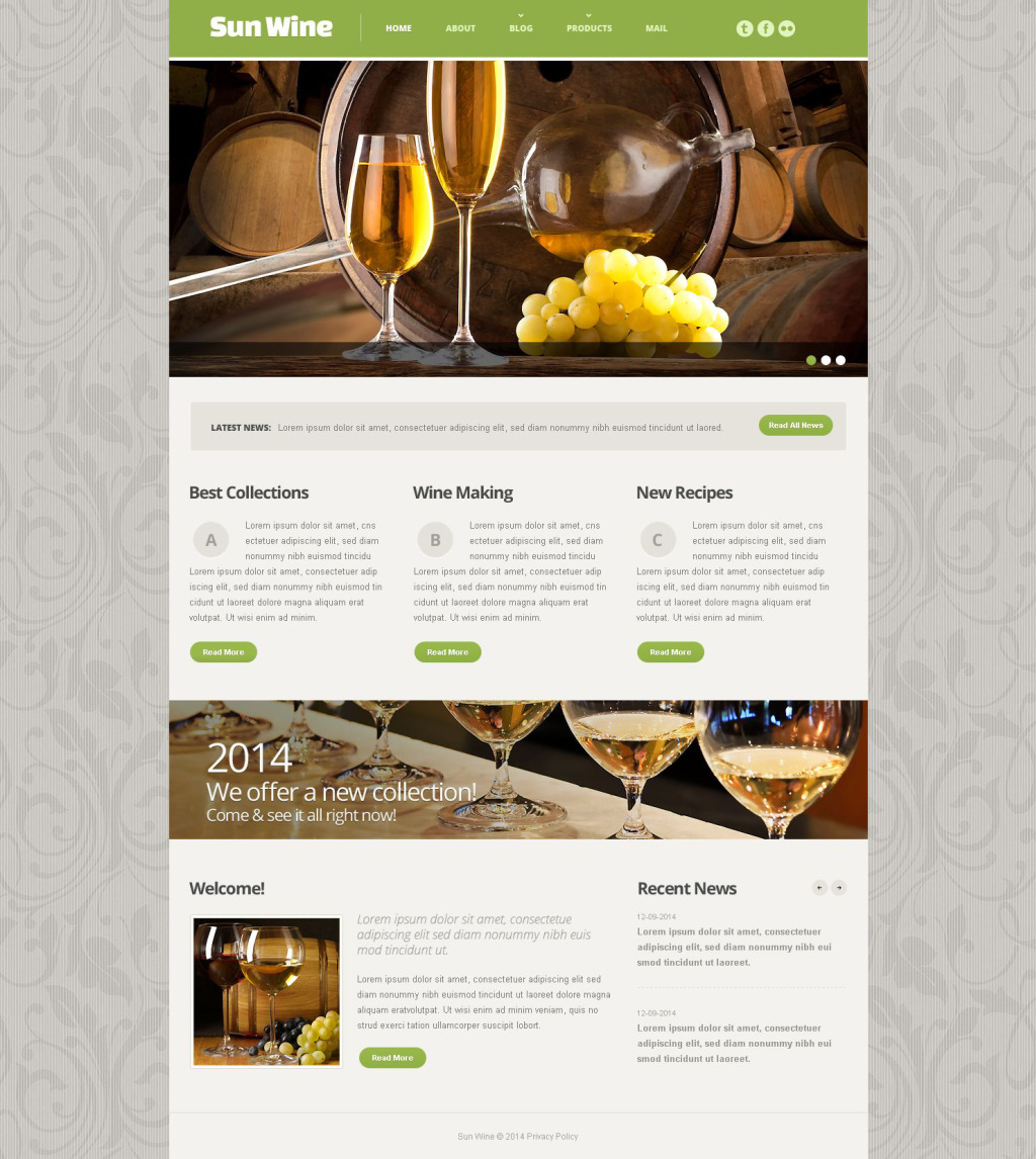 Wine Responsive Website Template #54014