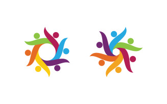 Adoption care community network and social logo design v3.32