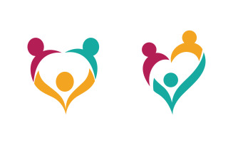 Adoption care community network and social logo design v3.33