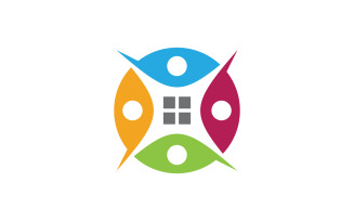 Adoption care community network and social logo design v3.46